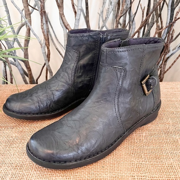 Clarks Niki Star Q Blue Leather Ankle Boots Size 9 Women’s #6874 - Picture 3 of 10